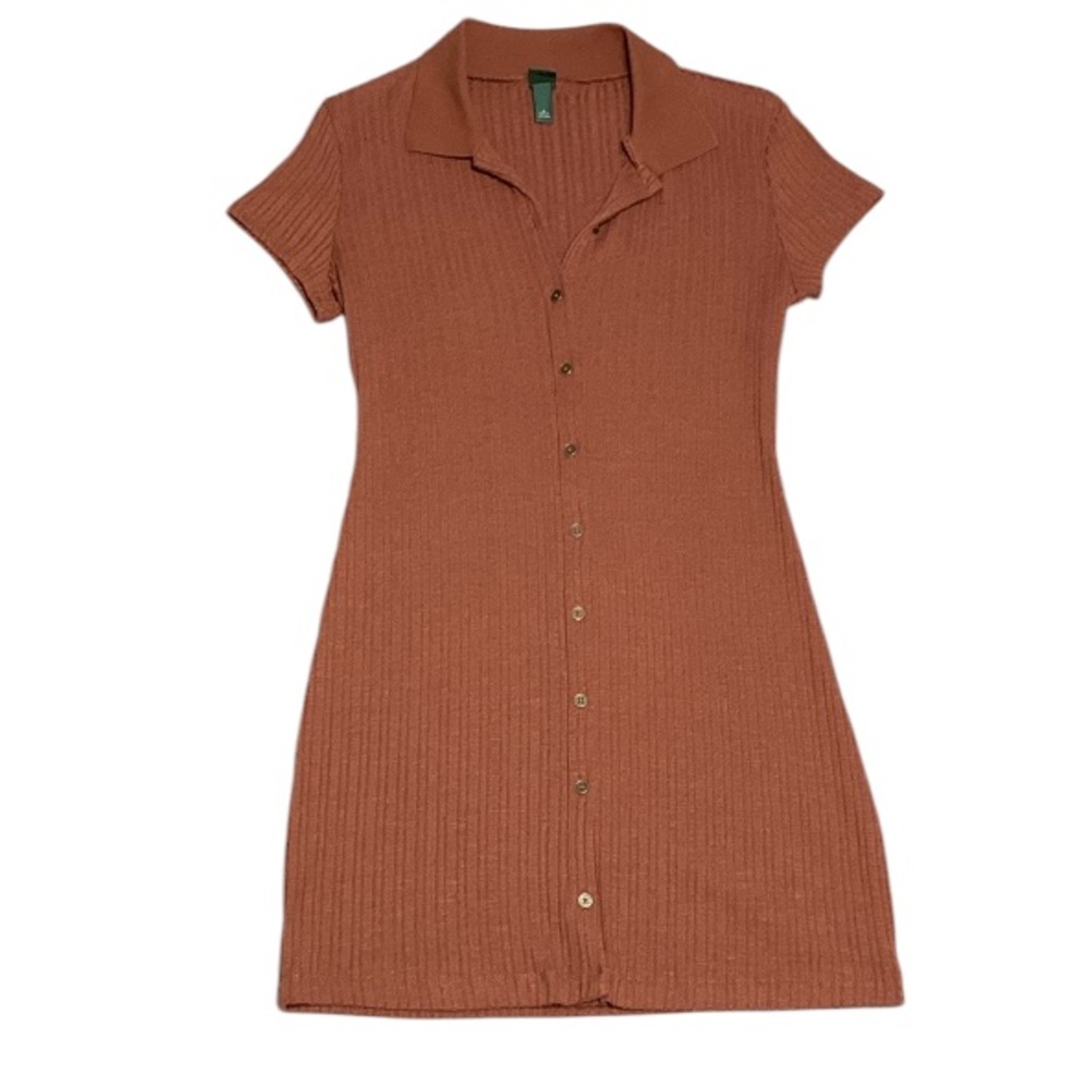 Wild Fable Ribbed Button-Up Dress